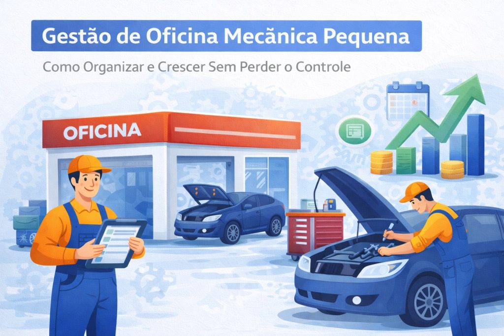 gestão de oficina mecânica pequena organizada