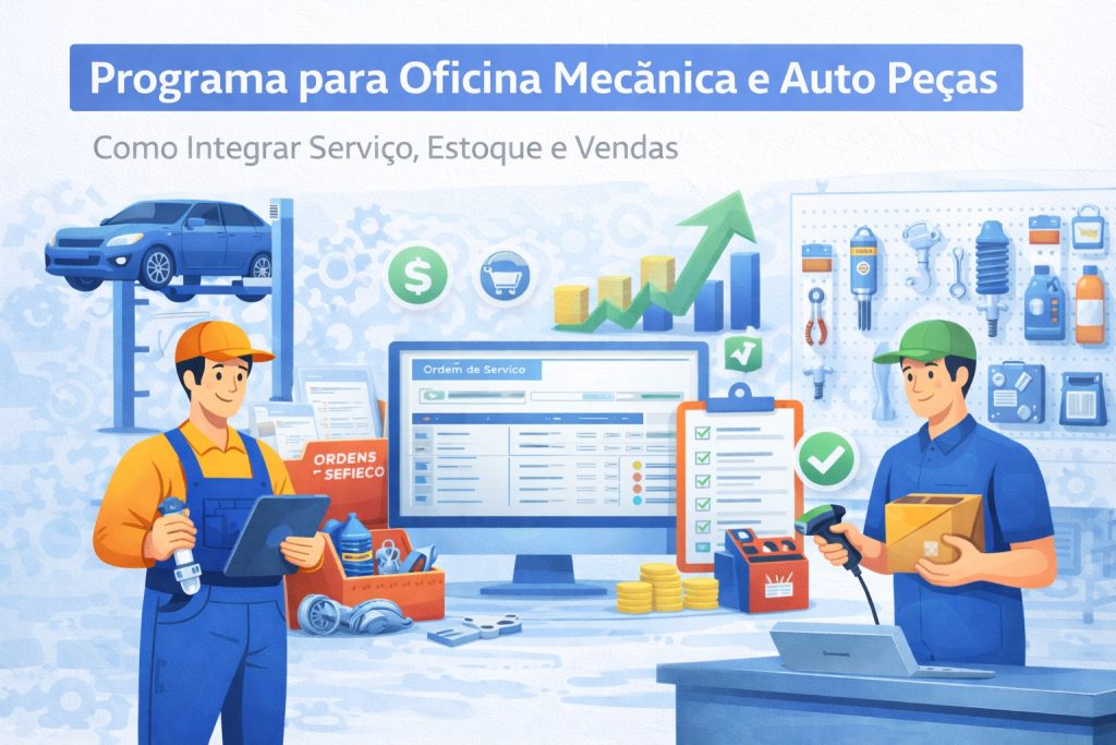 programa para oficina mecânica e auto peças integrado